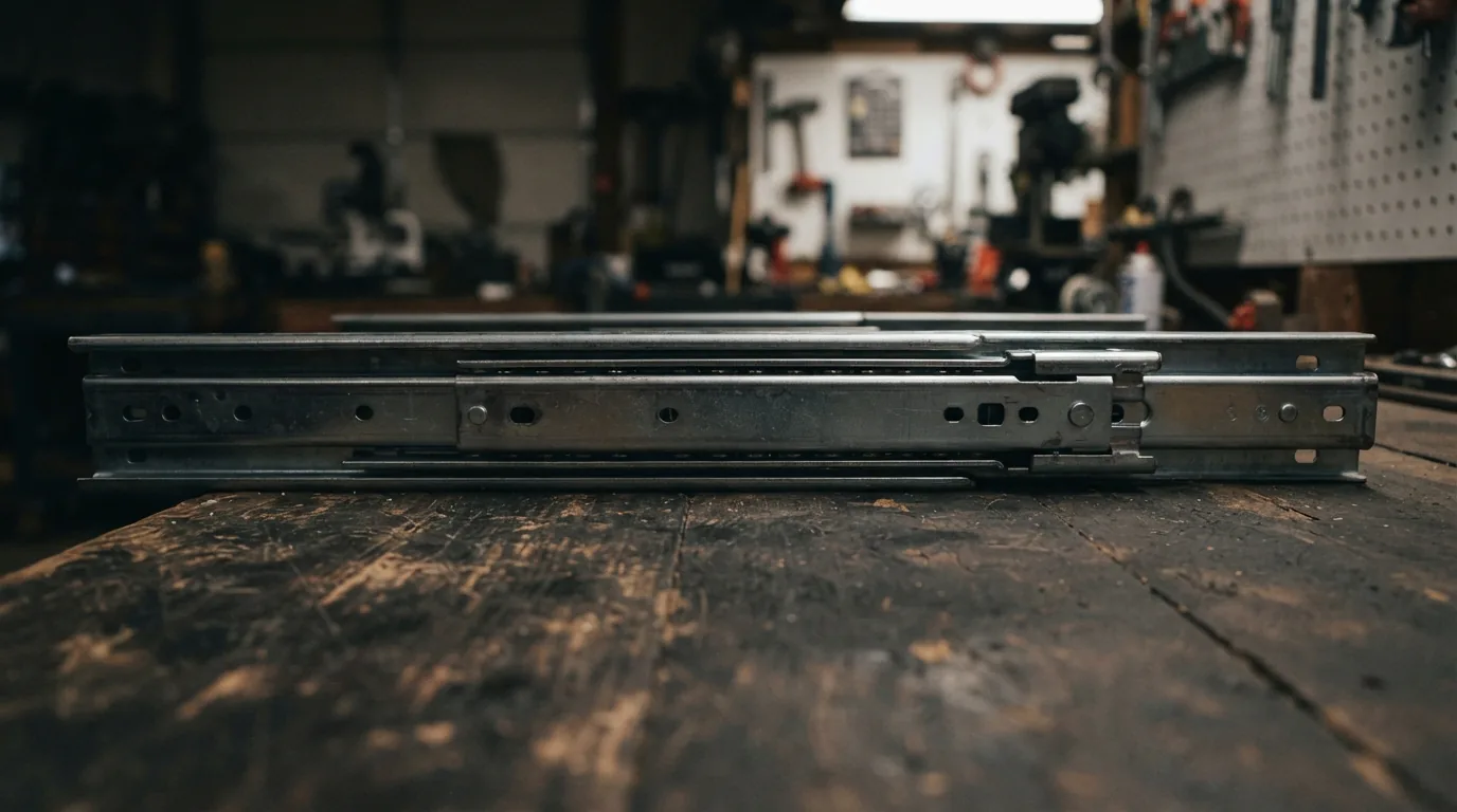 US General Heavy-Duty Drawer Slides positioned for a side profile view.
