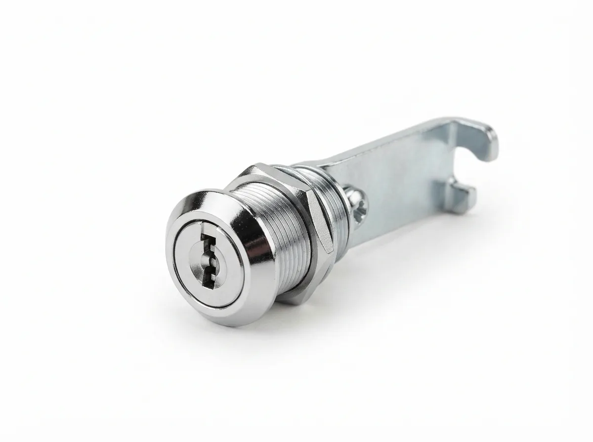 Heavy-duty tubular chrome cam lock for US General tool boxes, shown with its cam arm.