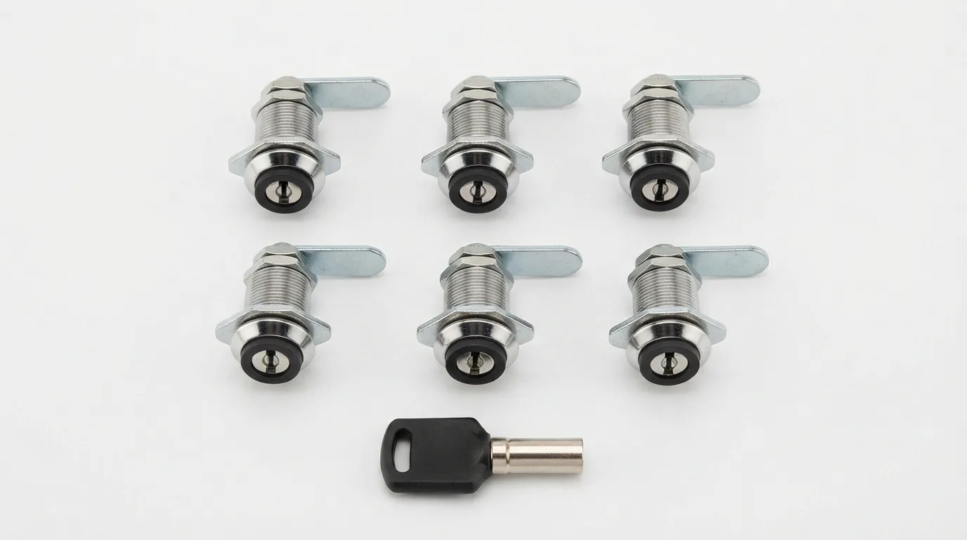 ICON 6-Pack keyed-alike toolbox lock set with keys arranged neatly.